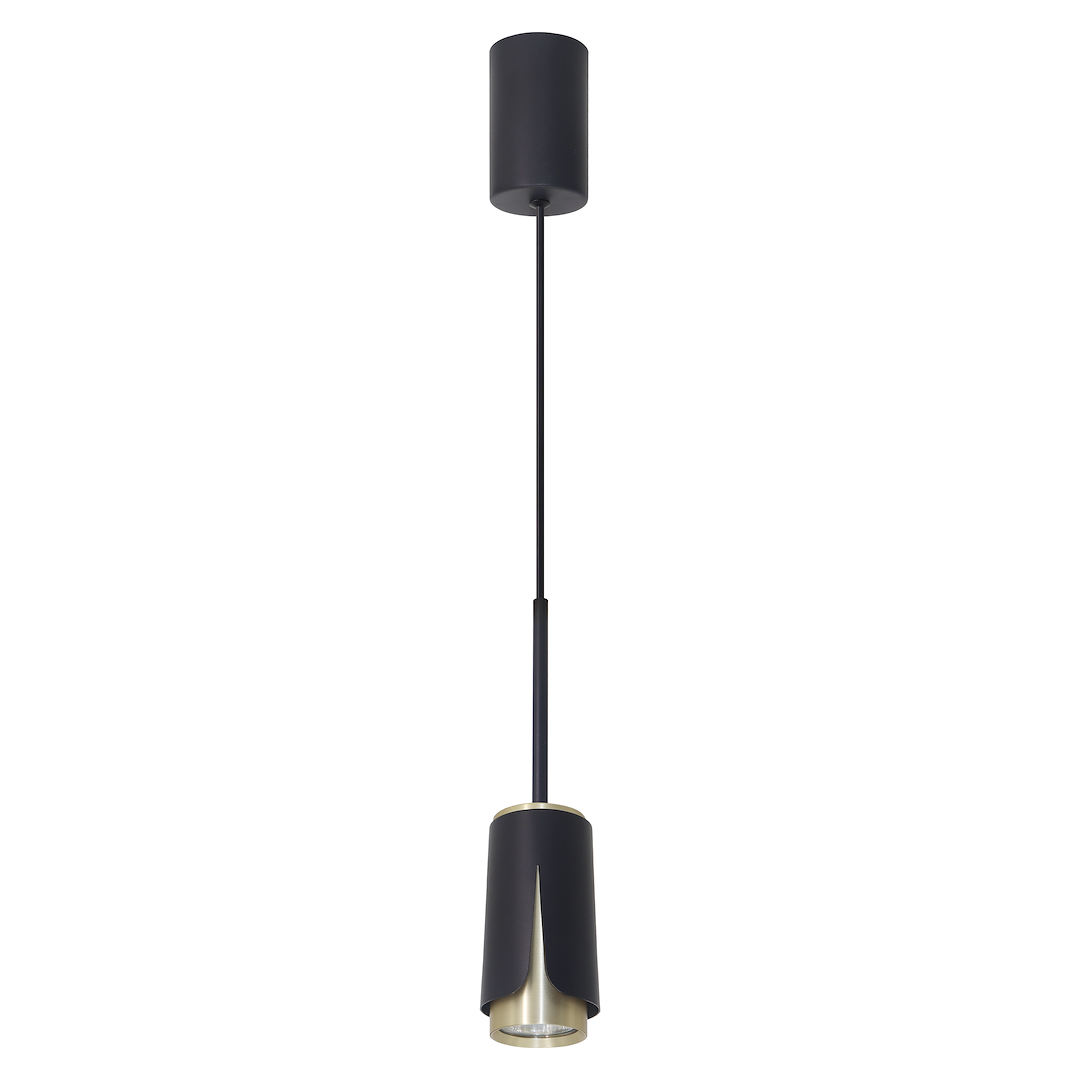 Pendelleuchte / Hängeleuchte FLOWER Schwarz & Gold (1x GU10) - Milagro