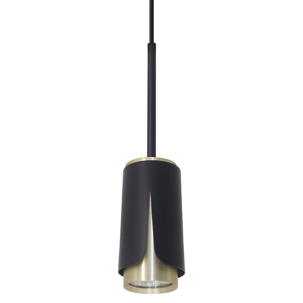 Pendelleuchte / Hängeleuchte FLOWER Schwarz & Gold (1x GU10) - Milagro