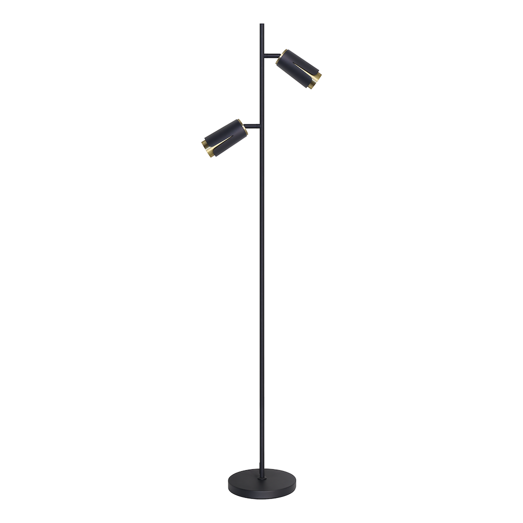 Stehleuchte FLOWER Schwarz & Gold (2x GU10) - Milagro