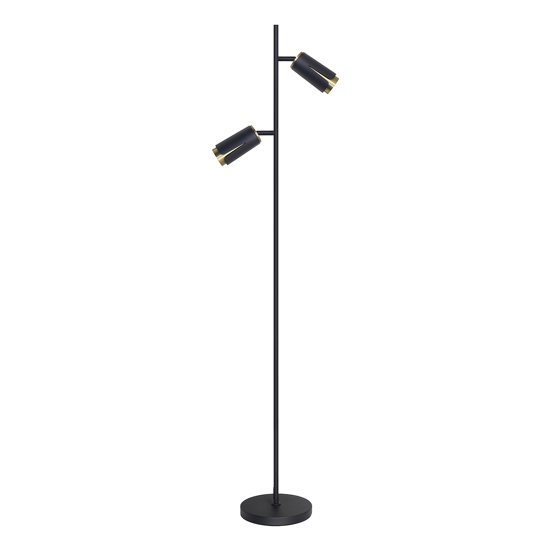 Stehleuchte FLOWER Schwarz & Gold (2x GU10) - Milagro