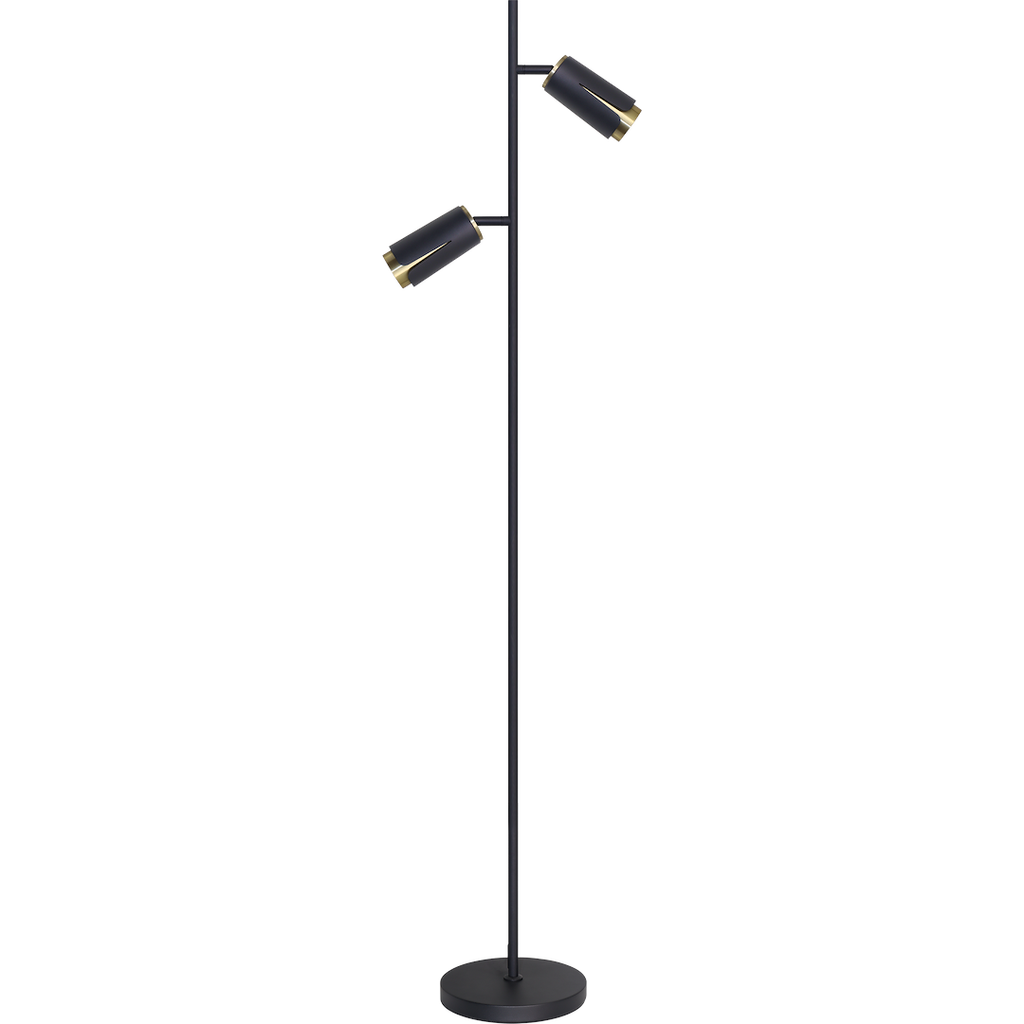 Stehleuchte FLOWER Schwarz & Gold (2x GU10) - Milagro