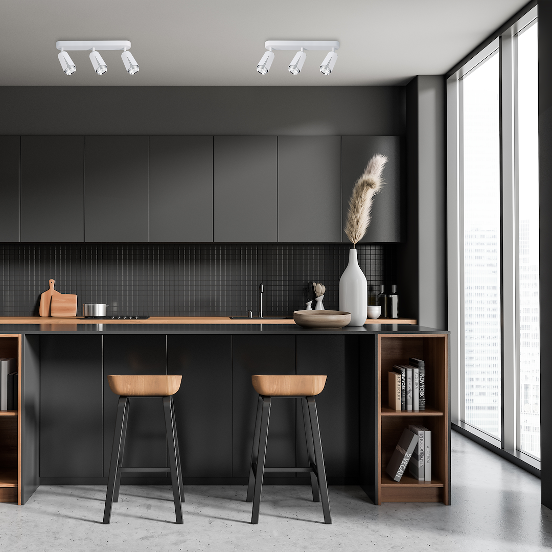 Deckenleuchte Spot Balken FLOWER Weiß & Chrom (3x GU10) - Milagro