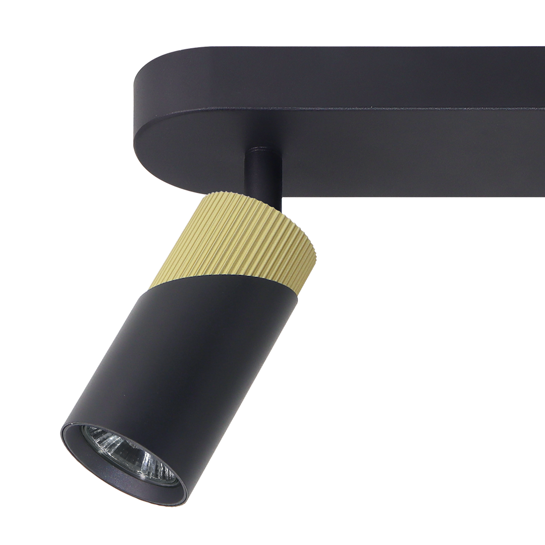 Decken Spot / Balken NEO Schwarz & Gold (2x GU10) - Milagro