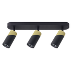 Decken Spot / Balken NEO Schwarz & Gold (3x GU10) - Milagro