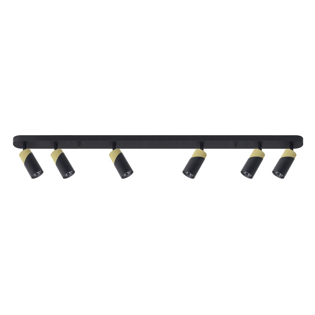 Decken Spot / Balken NEO Schwarz & Gold (6x GU10) - Milagro