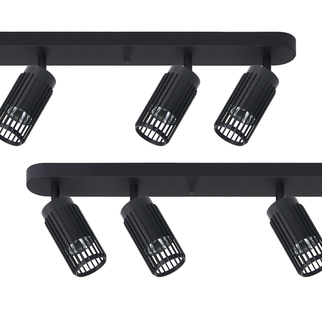 Decken Spot & Strahler Balken VERTICAL Schwarz (6x GU10) - Milagro