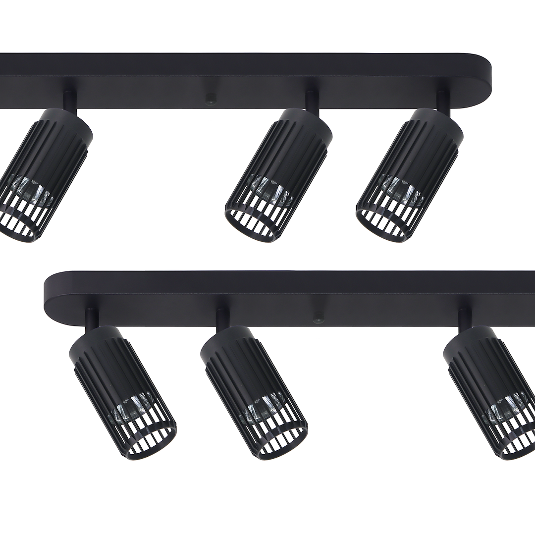Decken Spot & Strahler Balken VERTICAL Schwarz (6x GU10) - Milagro