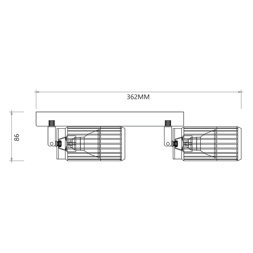 Decken Spot & Strahler Balken VERTICAL Weiß (2x GU10) - Milagro