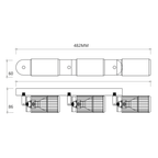 Decken Spot & Strahler Balken VERTICAL Weiß (3x GU10) - Milagro