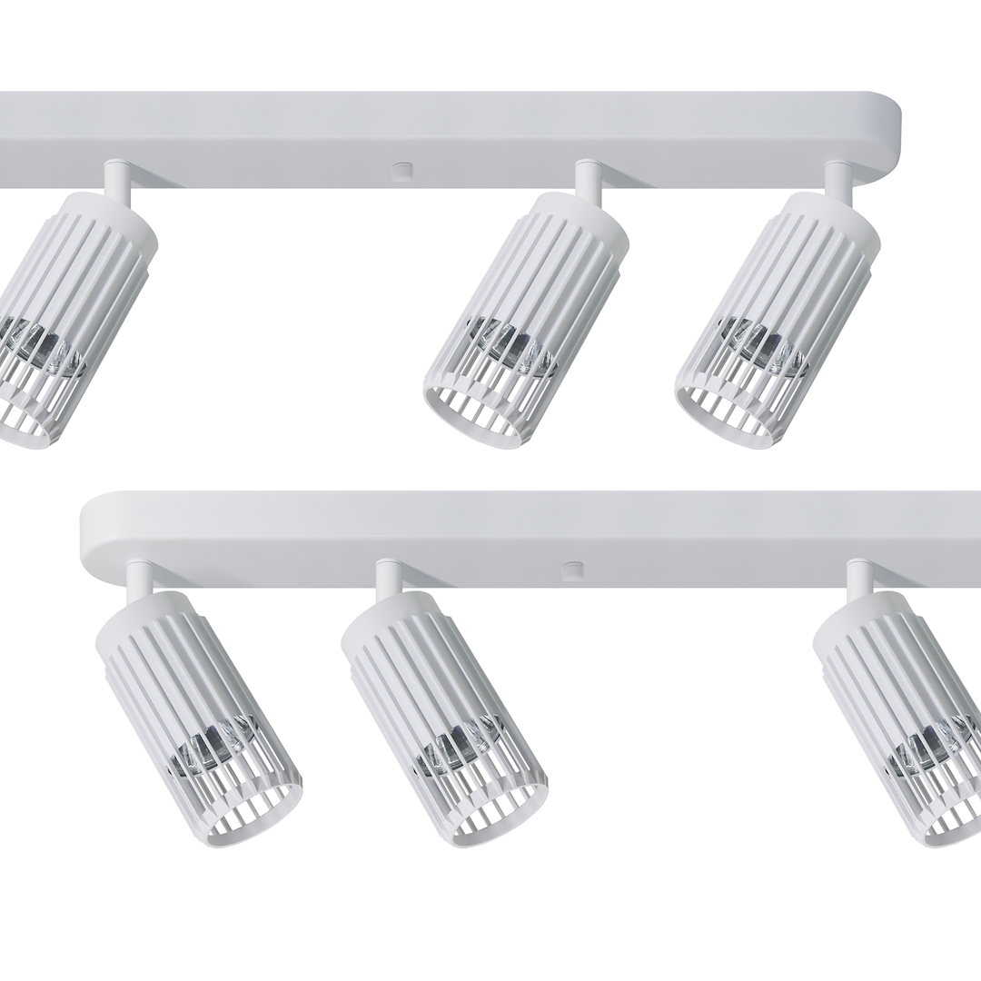 Decken Spot & Strahler Balken VERTICAL Weiß (6x GU10) - Milagro