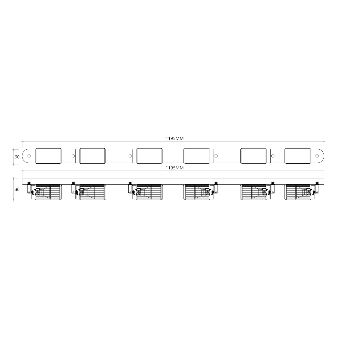 Decken Spot & Strahler Balken VERTICAL Weiß (6x GU10) - Milagro