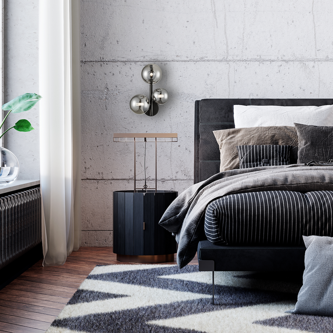 Wandleuchte MILA Schwarz & Glas (3x G9) - Milagro