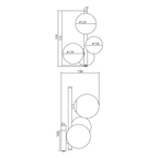 Wandleuchte MILA Schwarz & Glas (3x G9) - Milagro
