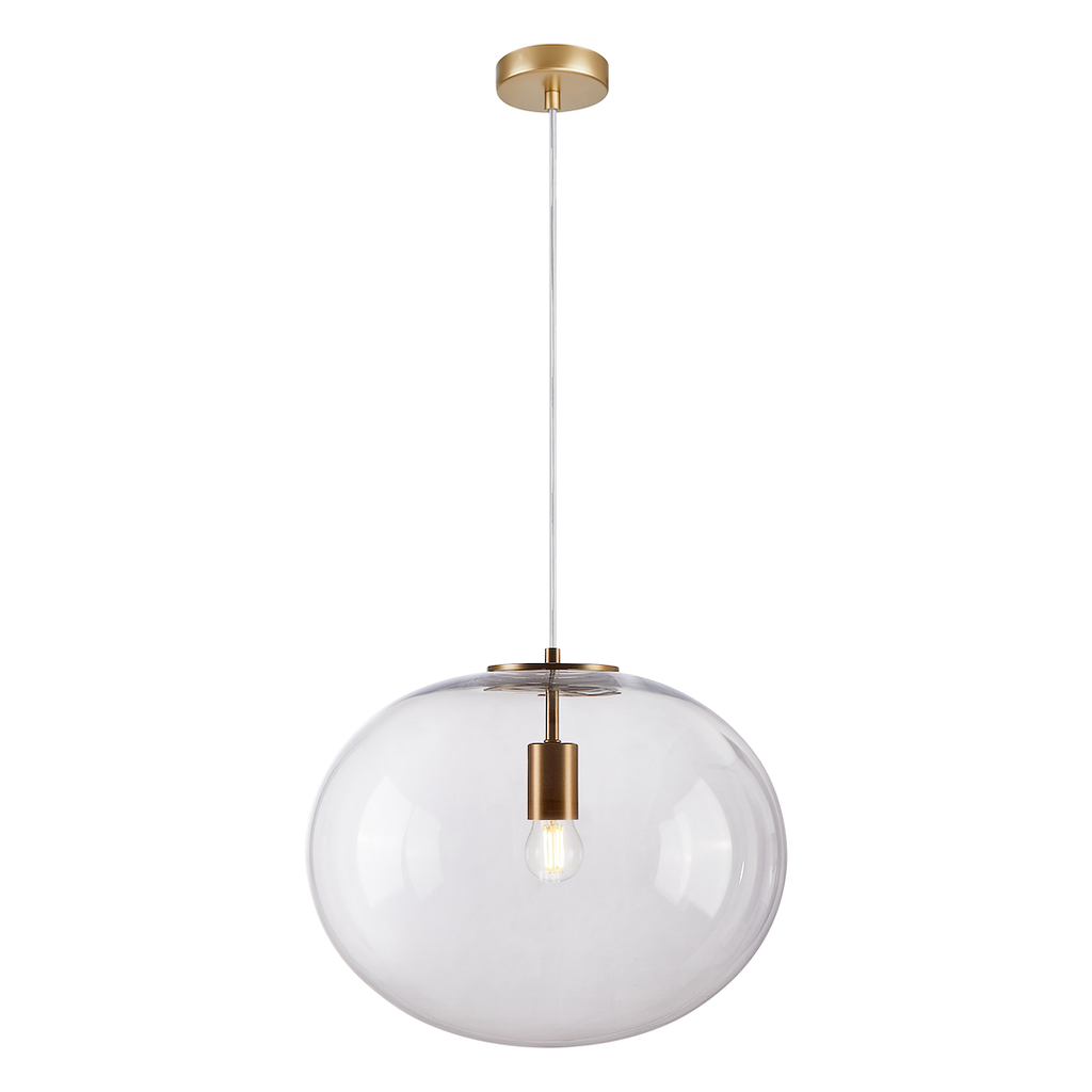 Pendelleuchte CAMPANIA (1x E27) Gold & Transparent - Milagro