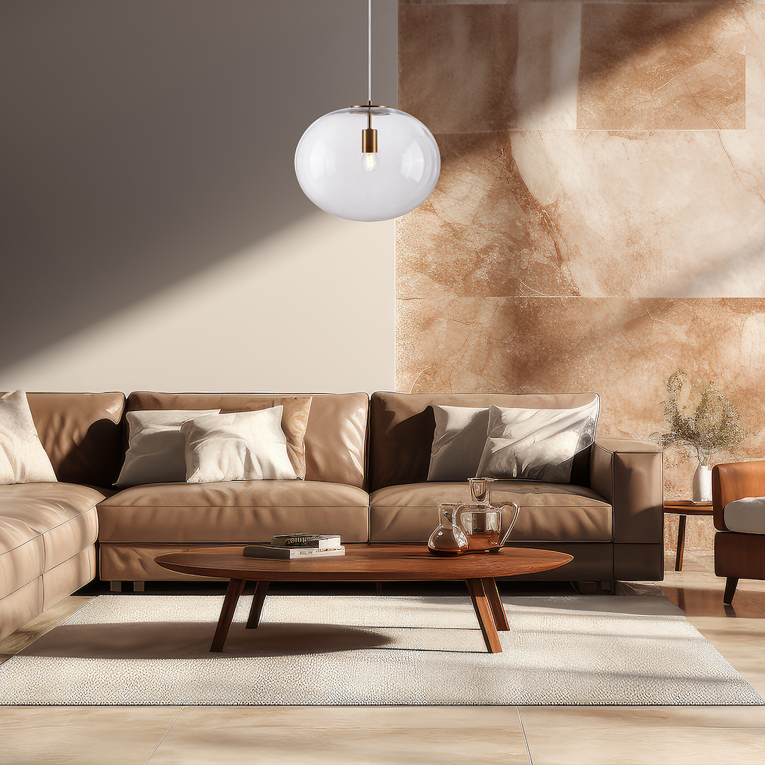 Pendelleuchte CAMPANIA (1x E27) Gold & Transparent - Milagro