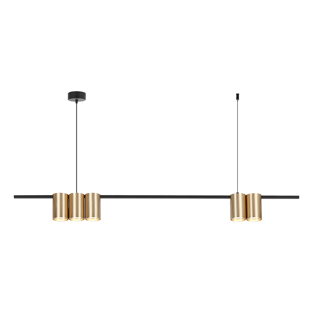 Pendelleuchte (listwa) Genesis Schwarz Gold (5x GU10) - Milagro