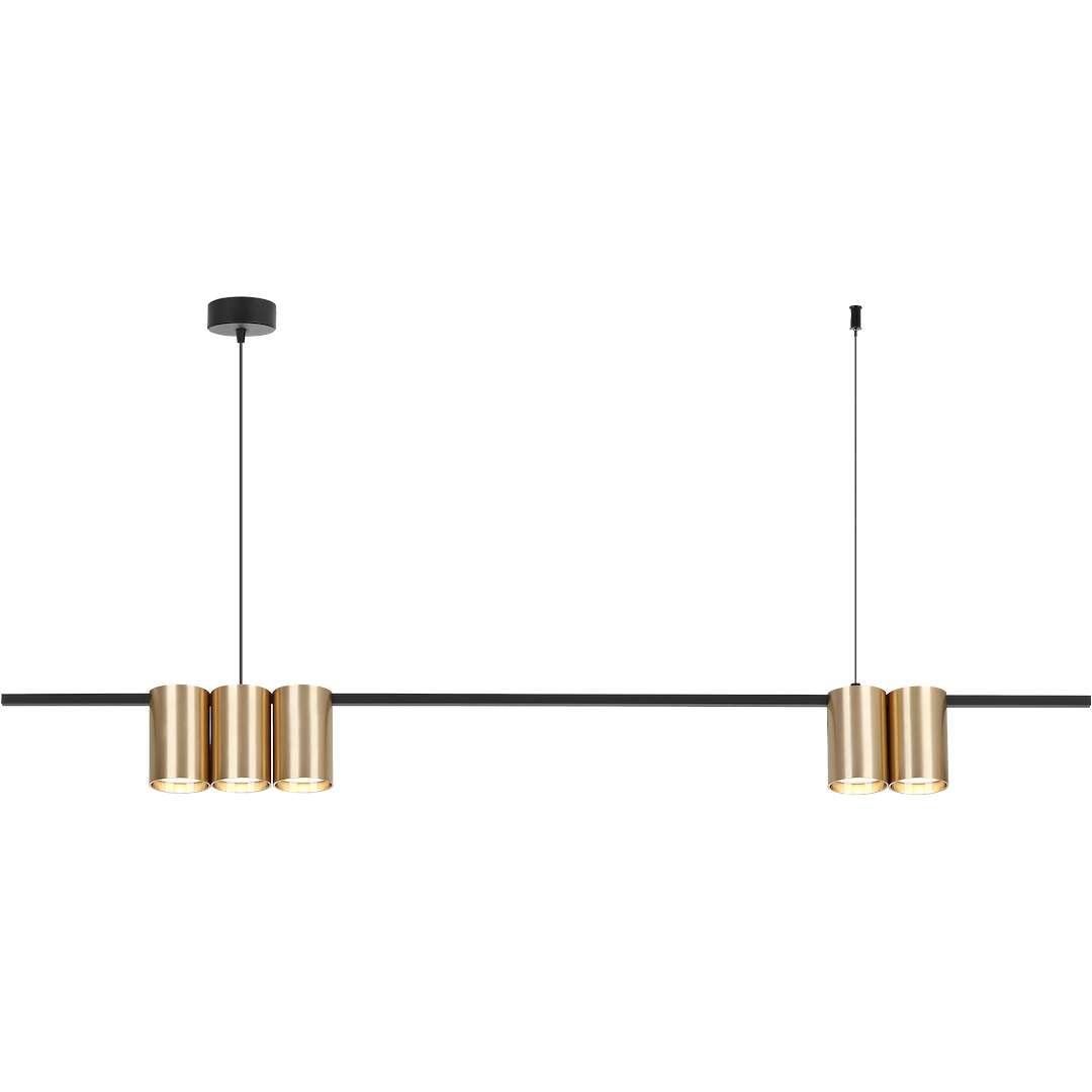 Pendelleuchte (listwa) Genesis Schwarz Gold (5x GU10) - Milagro
