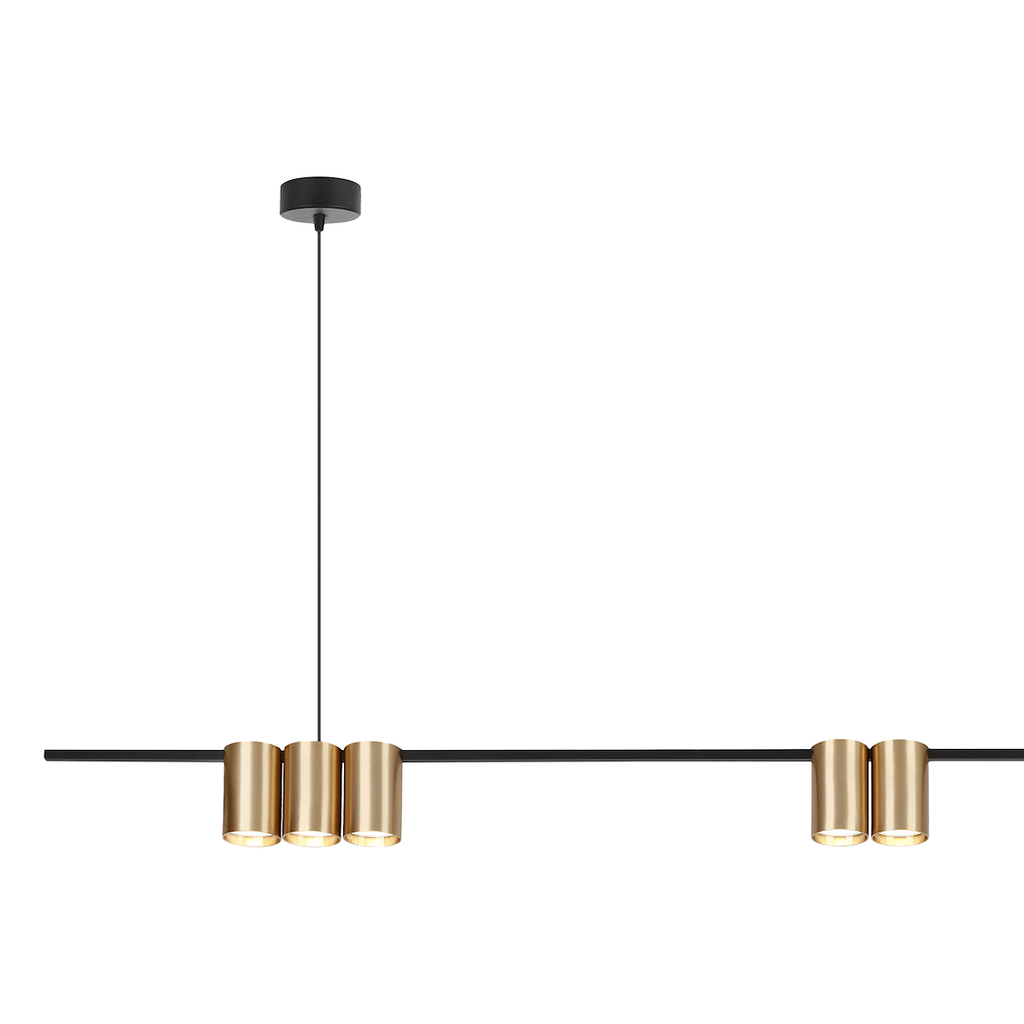 Pendelleuchte (listwa) Genesis Schwarz Gold (7x GU10) - Milagro