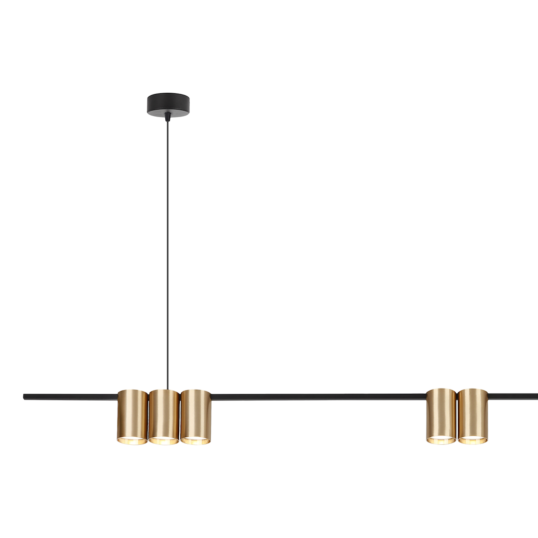 Pendelleuchte (listwa) Genesis Schwarz Gold (7x GU10) - Milagro