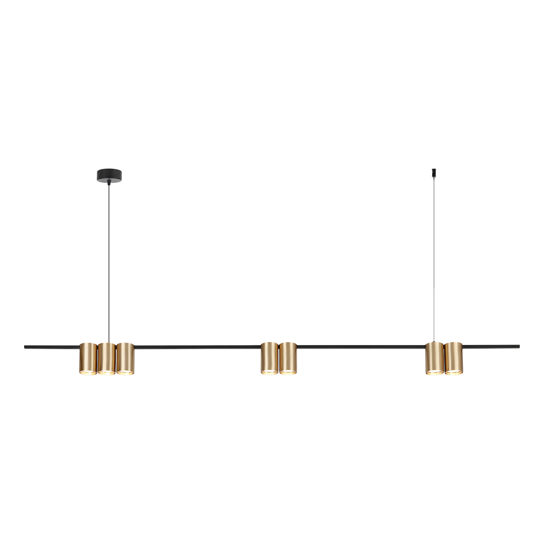 Pendelleuchte (listwa) Genesis Schwarz Gold (7x GU10) - Milagro