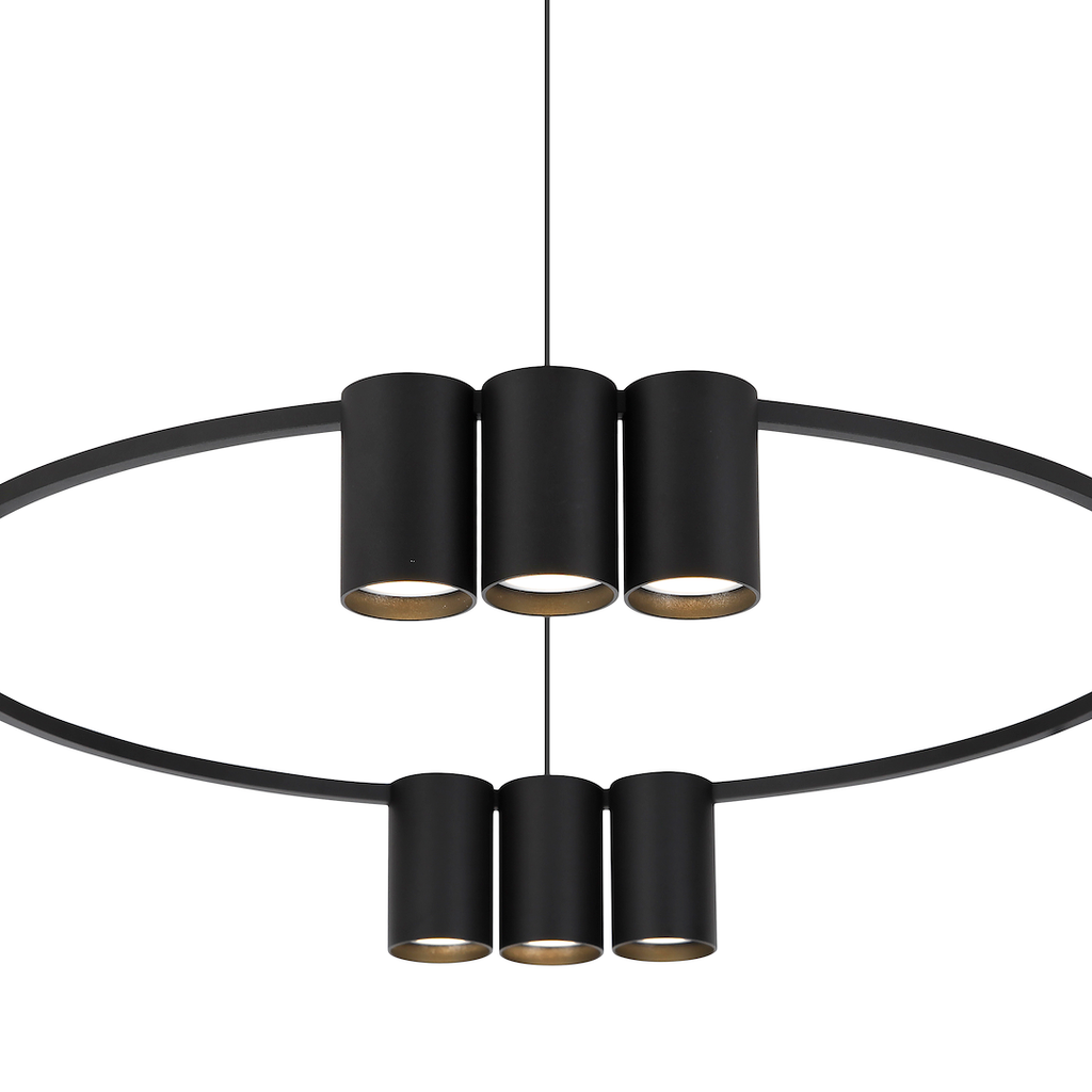 Pendelleuchte (Ring mit Spots) Genesis Schwarz (10x GU10) - Milagro