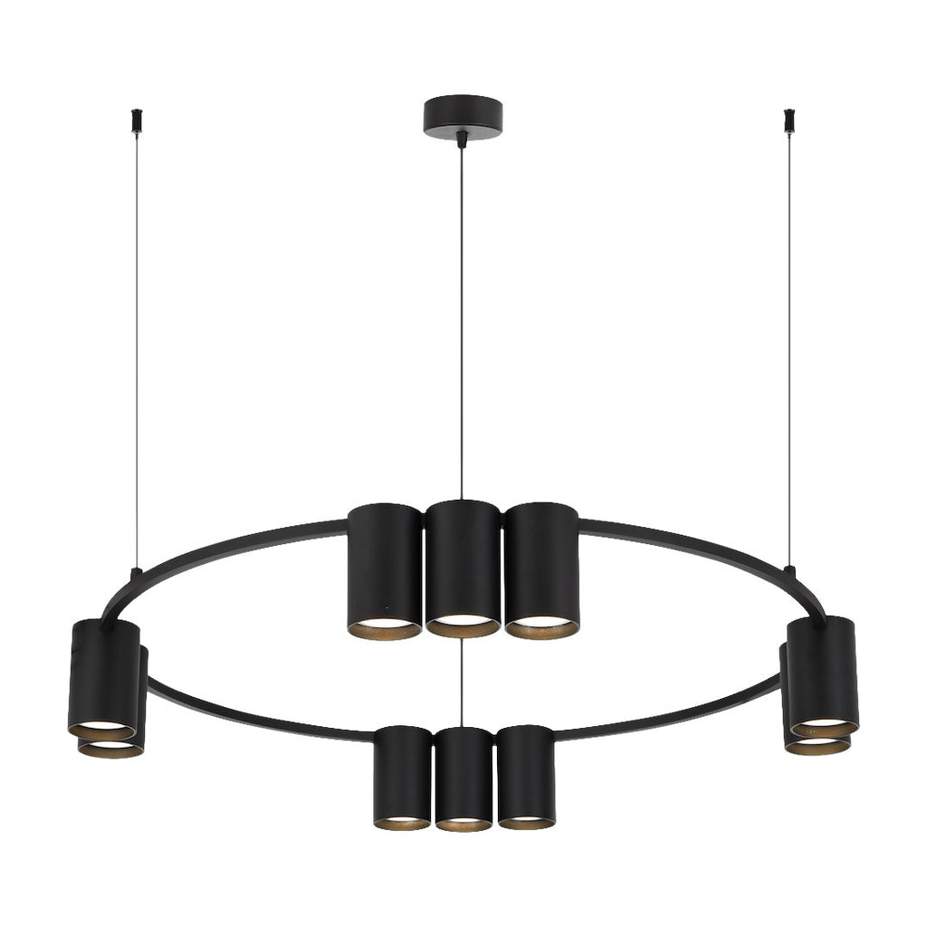 Pendelleuchte (Ring mit Spots) Genesis Schwarz (10x GU10) - Milagro