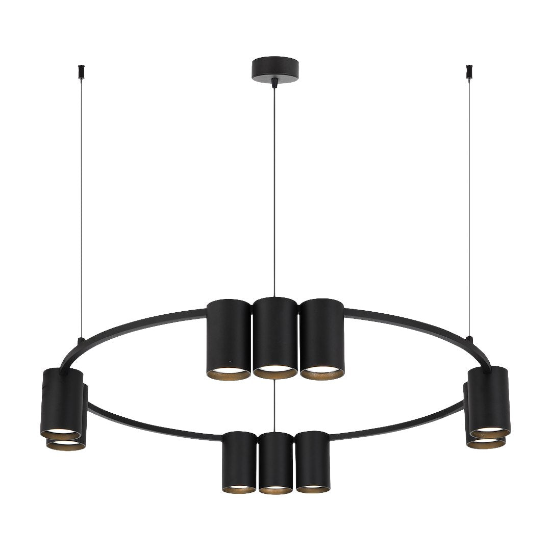 Pendelleuchte (Ring mit Spots) Genesis Schwarz (10x GU10) - Milagro