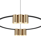 Pendelleuchte (Ring mit Spots) Genesis Schwarz & Gold (10x GU10) - Milagro