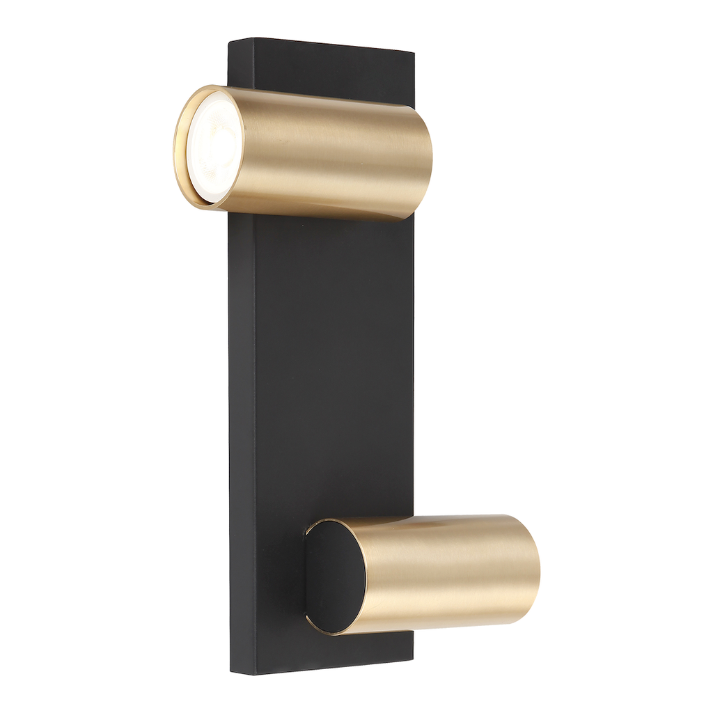 Wandleuchte GENESIS Schwarz & Gold (2x GU10) - Milagro
