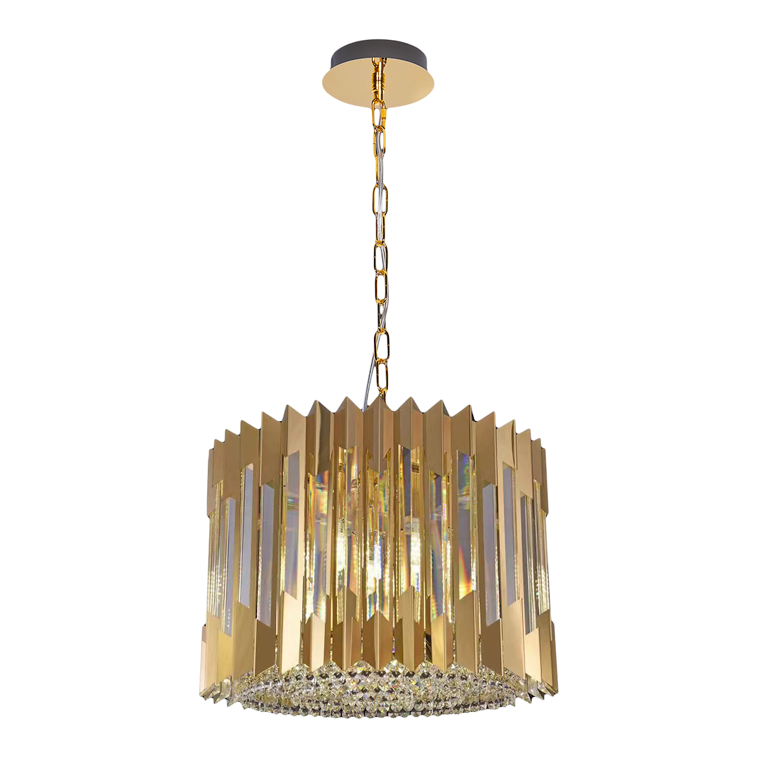 Pendelleuchte / Kronleuchter RITZ Gold (7x E14) - Milagro