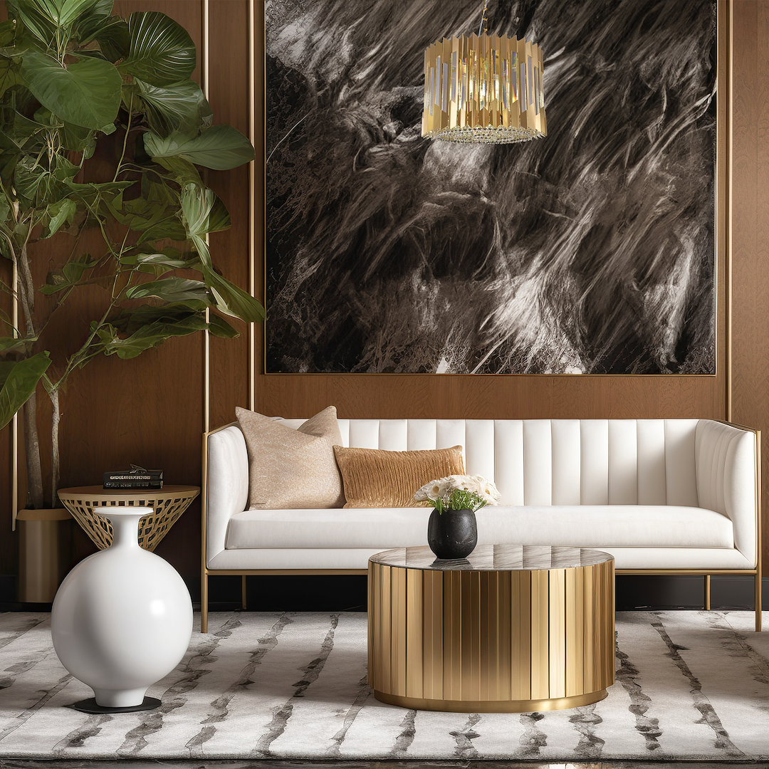 Pendelleuchte / Kronleuchter RITZ Gold (7x E14) - Milagro