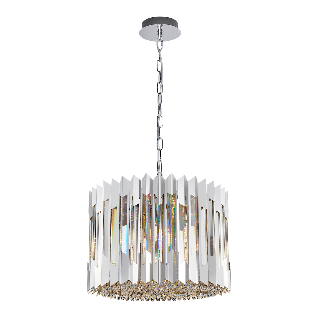 Pendelleuchte / Kronleuchter RITZ Chrom (7x E14) - Milagro