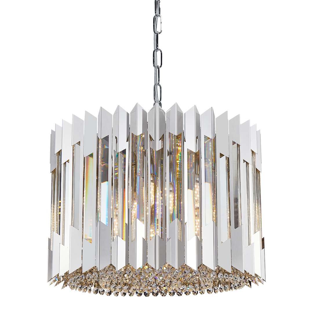 Pendelleuchte / Kronleuchter RITZ Chrom (7x E14) - Milagro
