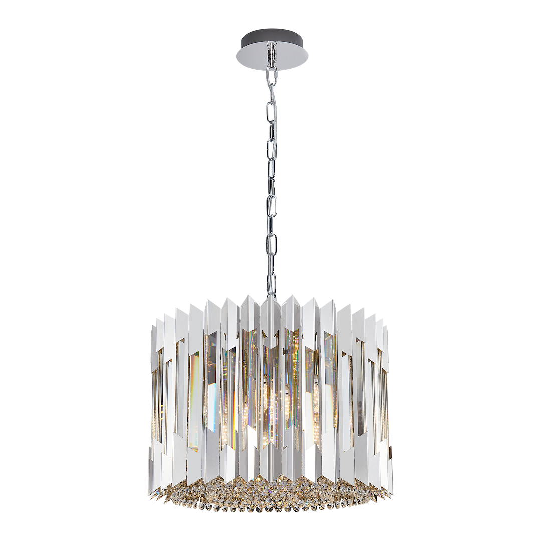 Pendelleuchte / Kronleuchter RITZ Chrom (7x E14) - Milagro