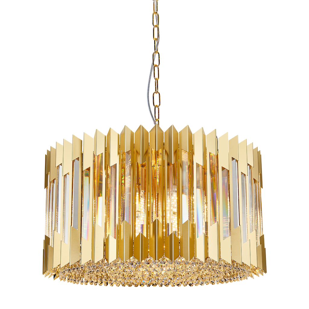 Pendelleuchte / Kronleuchter RITZ Gold (12x E14) - Milagro
