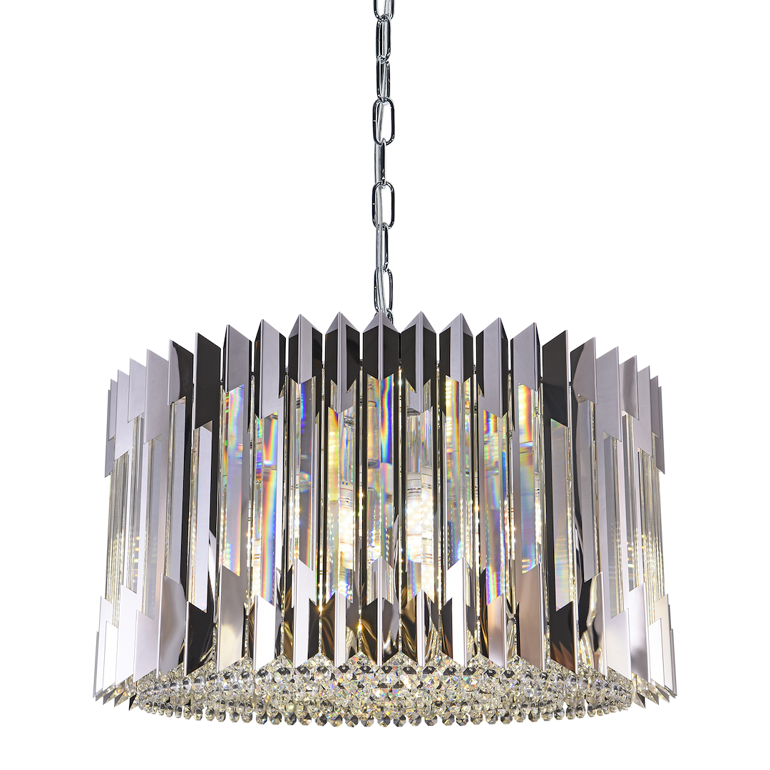 Pendelleuchte / Kronleuchter RITZ Chrom (12x E14) - Milagro