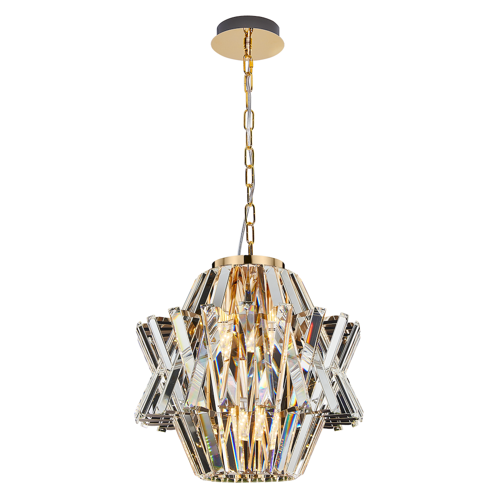 Pendelleuchte / Kronleuchter CROWN Gold (4x E14) - Milagro