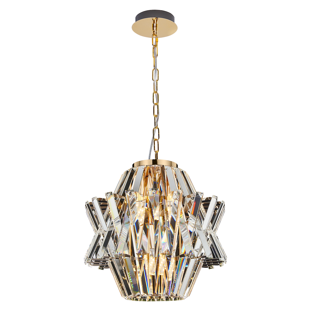 Pendelleuchte / Kronleuchter CROWN Gold (4x E14) - Milagro