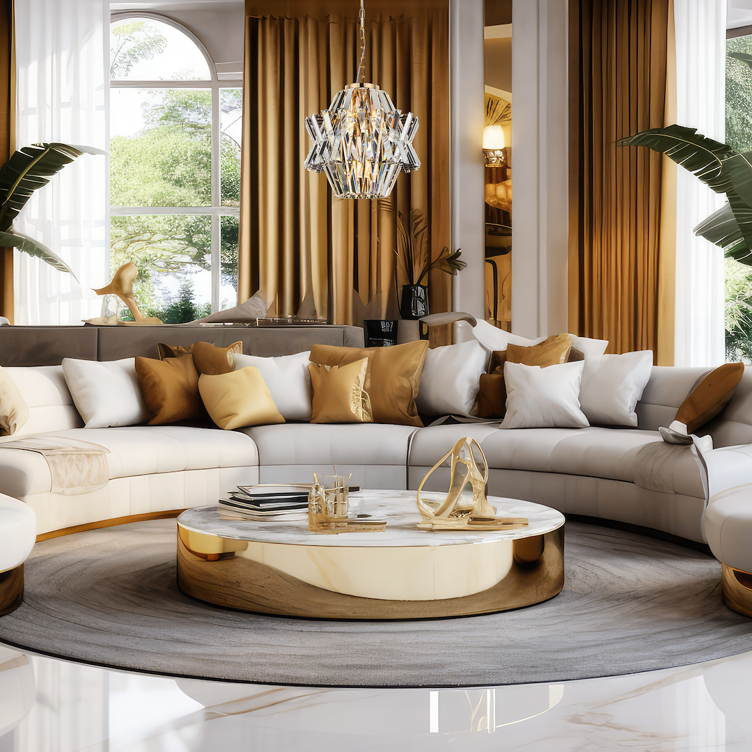 Pendelleuchte / Kronleuchter CROWN Gold (4x E14) - Milagro
