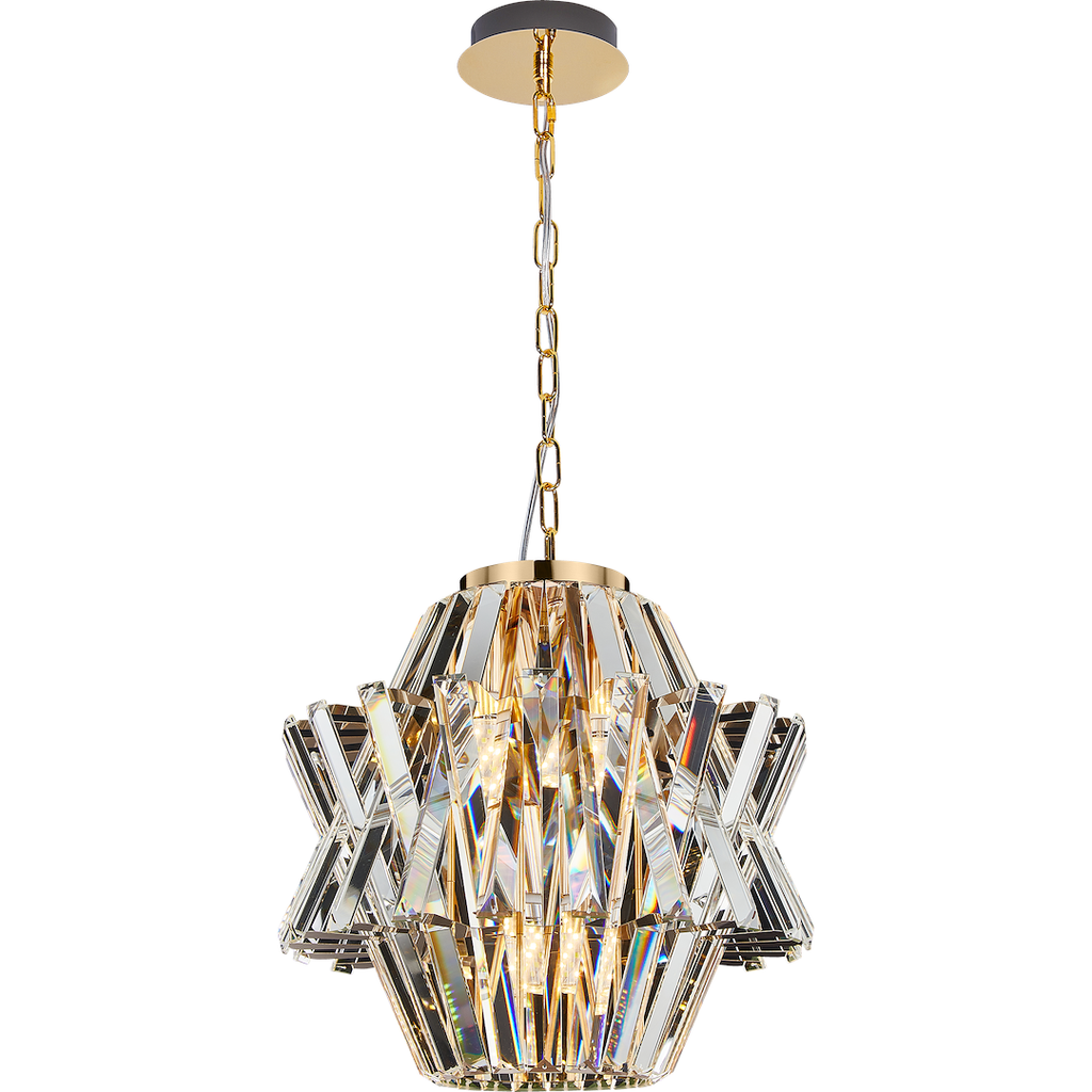 Pendelleuchte / Kronleuchter CROWN Gold (4x E14) - Milagro