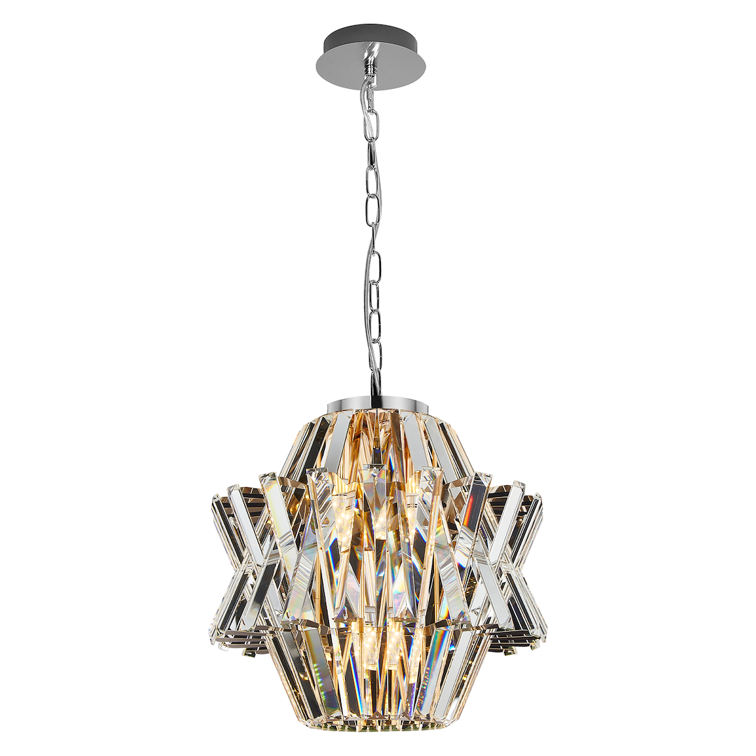 Pendelleuchte / Kronleuchter CROWN Chrom (4x E14) - Milagro