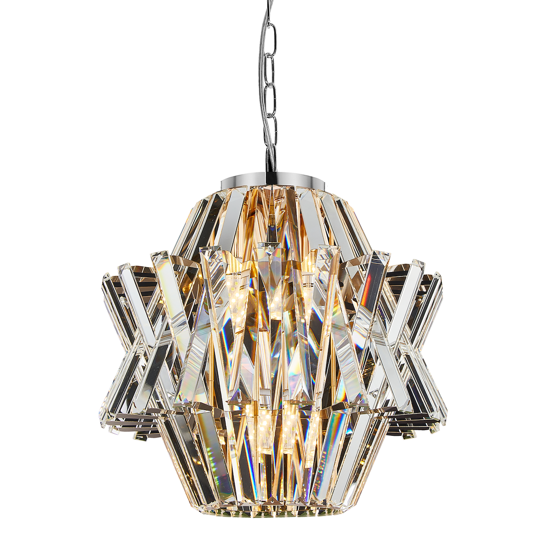 Pendelleuchte / Kronleuchter CROWN Chrom (4x E14) - Milagro