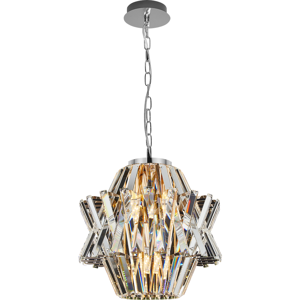 Pendelleuchte / Kronleuchter CROWN Chrom (4x E14) - Milagro