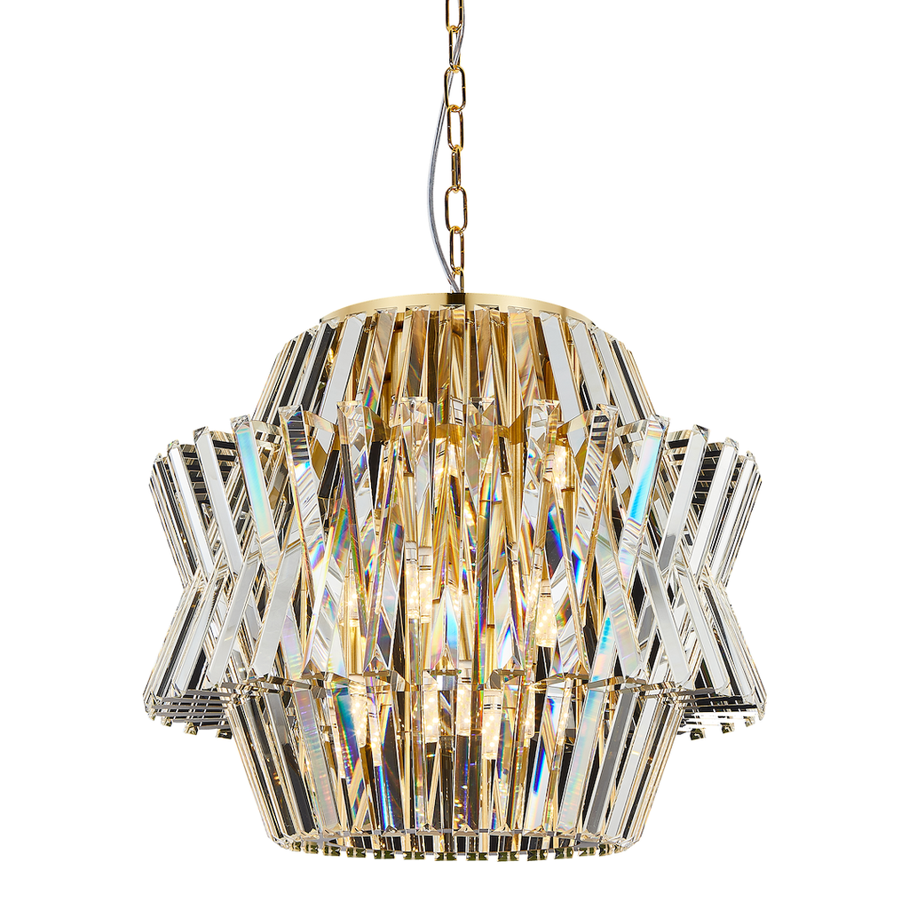 Pendelleuchte / Kronleuchter CROWN Gold (12x E14) - Milagro
