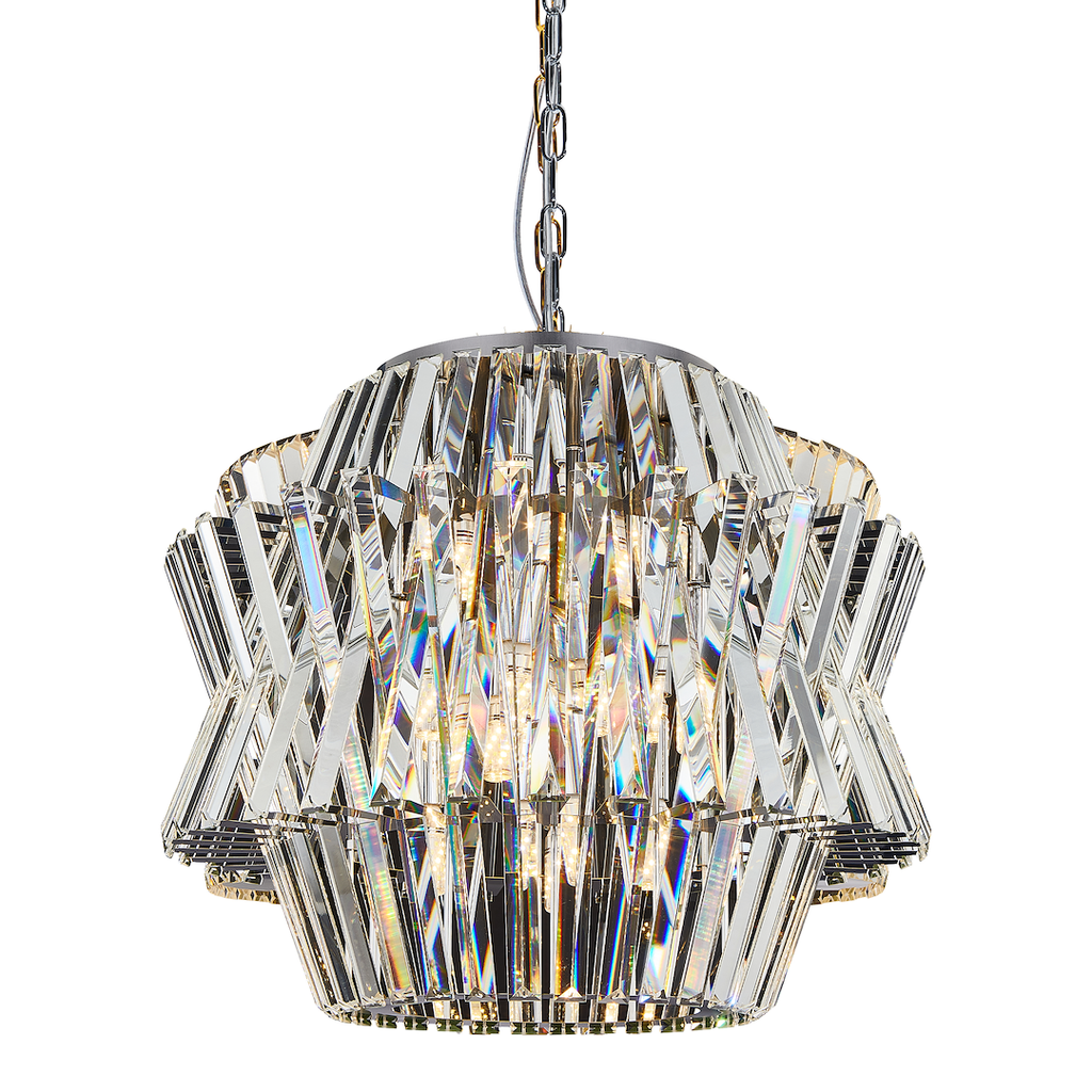Pendelleuchte / Kronleuchter CROWN Chrom (12x E14) - Milagro