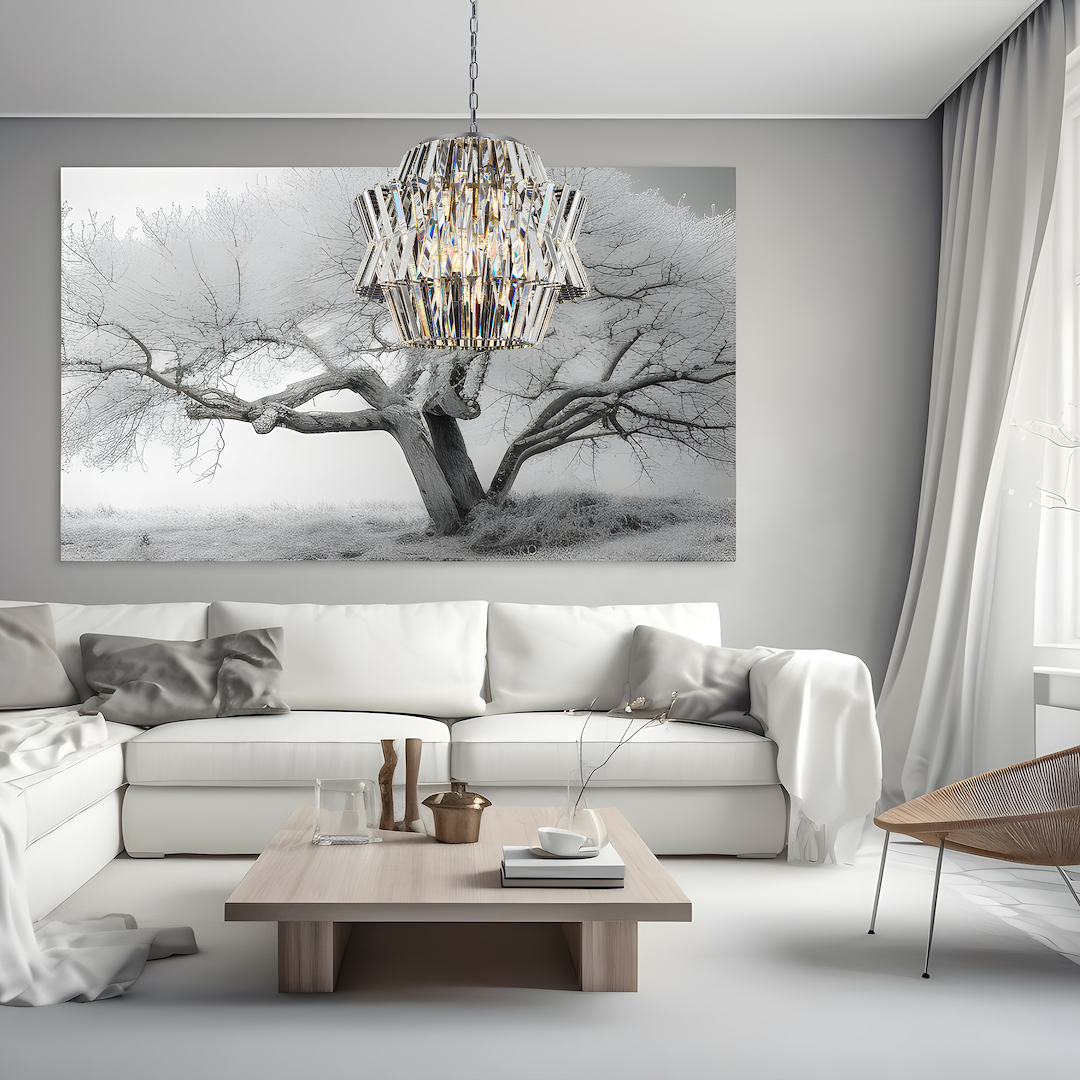 Pendelleuchte / Kronleuchter CROWN Chrom (12x E14) - Milagro