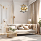 Pendelleuchte / Kronleuchter AURELIA Gold & Kristall (12x E14) - Milagro
