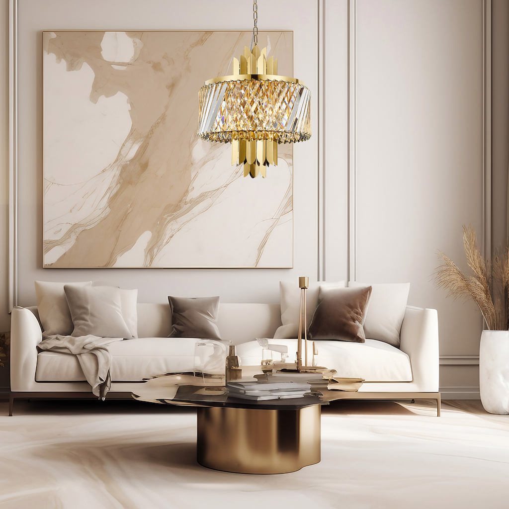 Pendelleuchte / Kronleuchter MARGOT Gold (6x E14) - Milagro