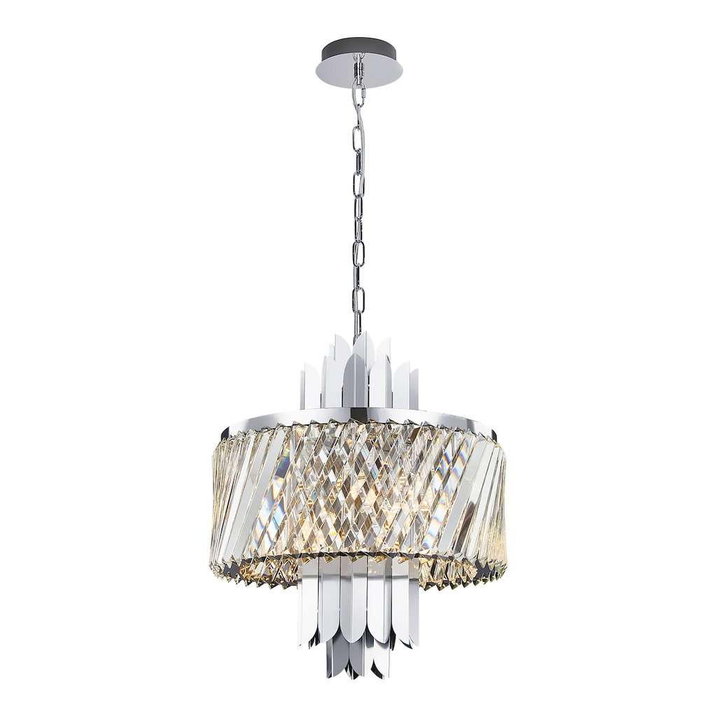 Pendelleuchte / Kronleuchter MARGOT Chrom (6x E14) - Milagro