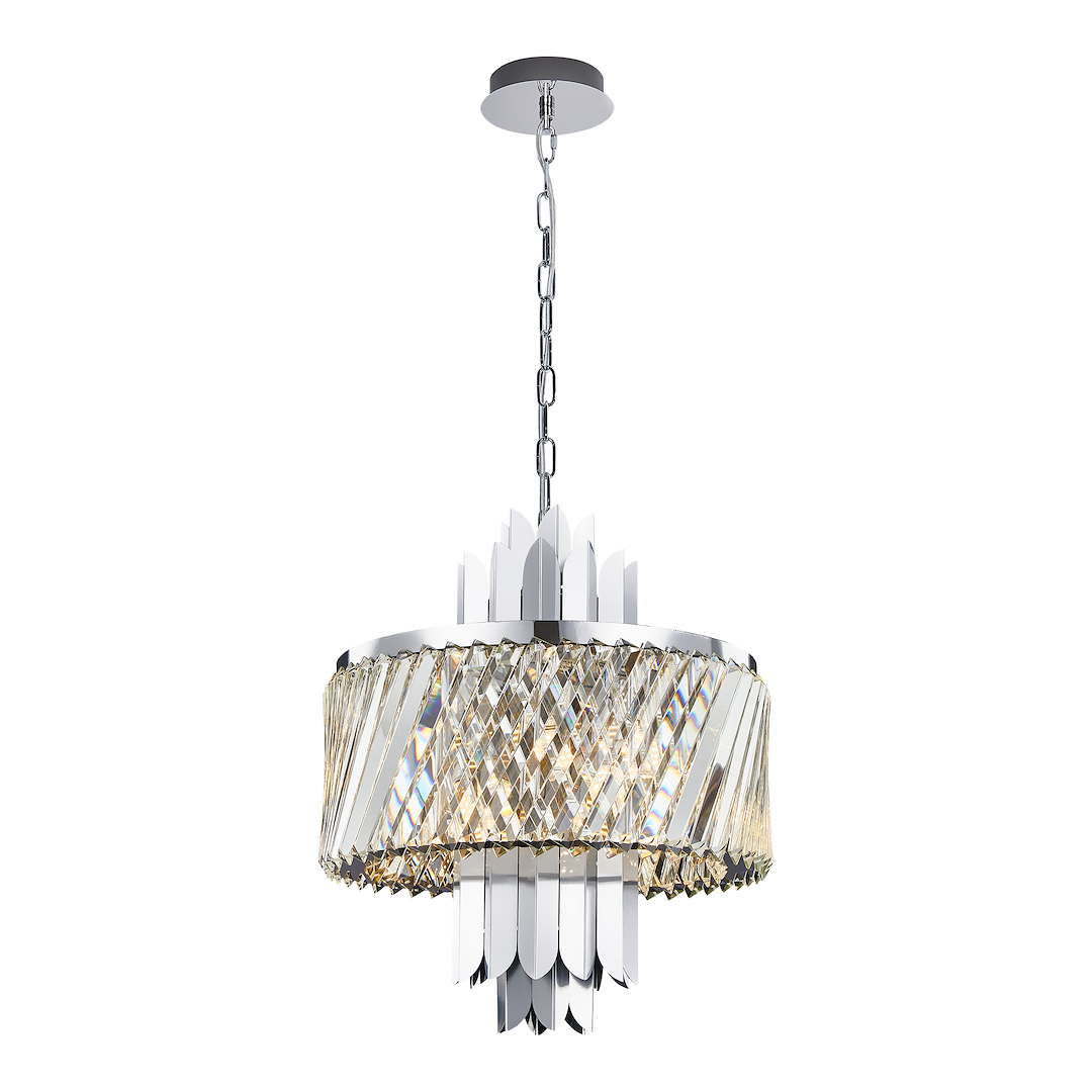 Pendelleuchte / Kronleuchter MARGOT Chrom (6x E14) - Milagro